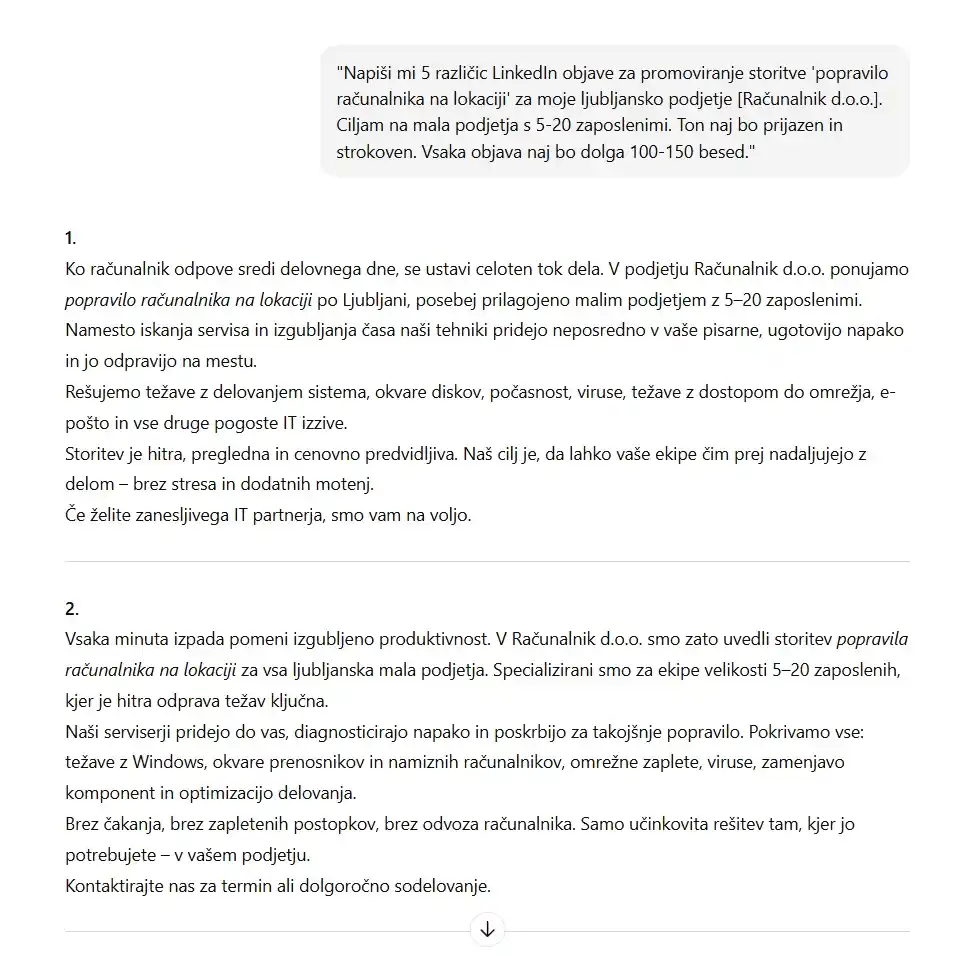avtomatizacija procesov - primer ChatGPT