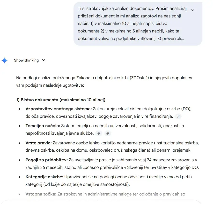 Gemini - primer analize dokumenta