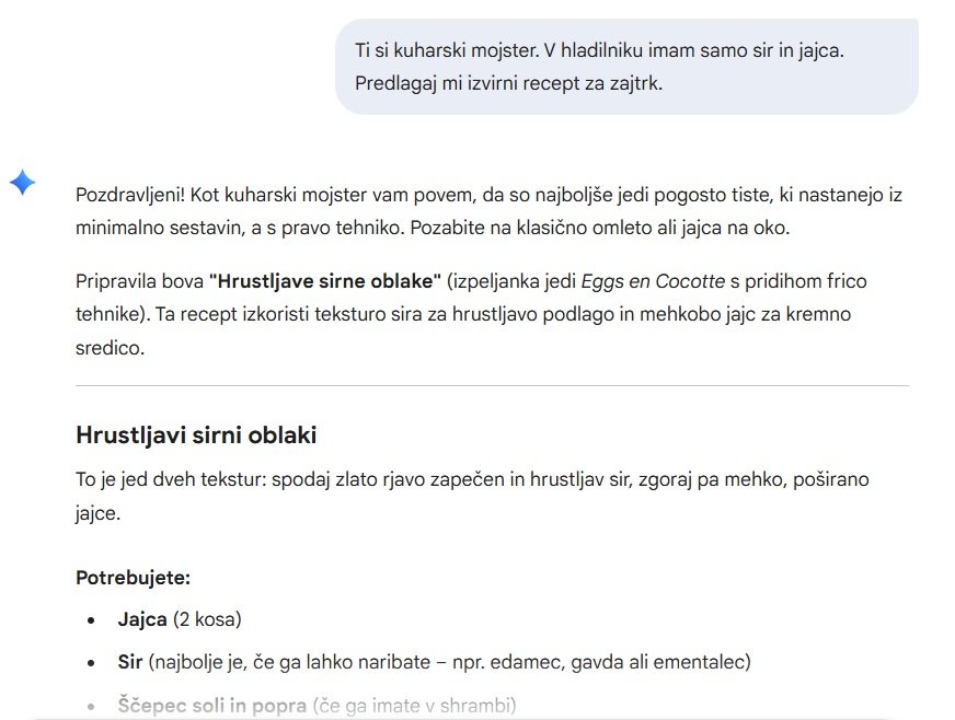 Gemini - primer pogovora v Slovenščini