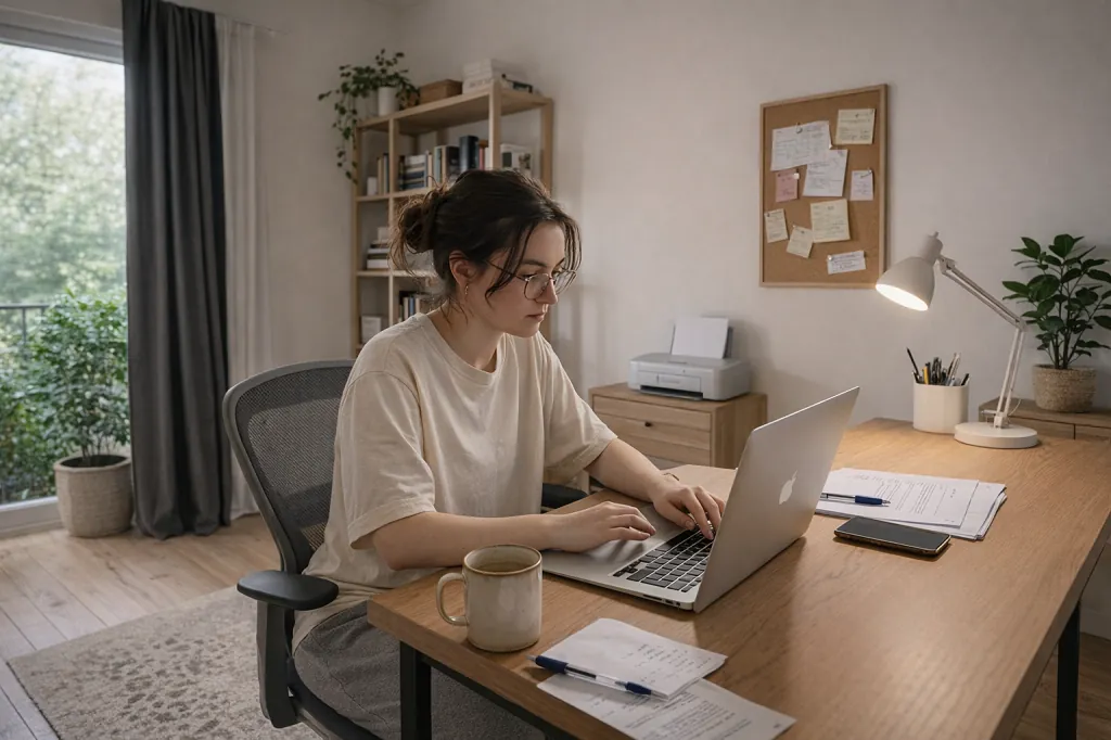 Oseba raziskuje, kako zaslužiti z umetno inteligenco od doma